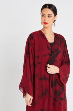 bsi3136 A 3 Self-Print Chiffon Abaya