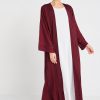Maroon Plain Bisht Abaya