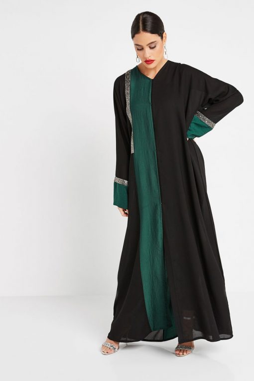 Front Open Wide Sleeves Abaya