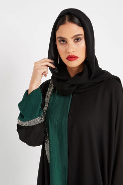 Front Open Wide Sleeves Abaya