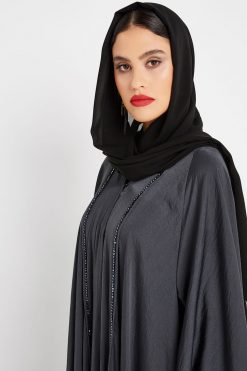 bsi3152 4 3 Front Open Georgette Abaya