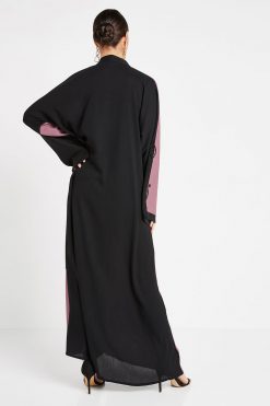 bsi3154 H 2 Front Open wide Purple Abaya