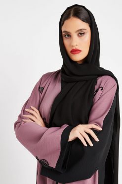 Front Open wide Purple Abaya