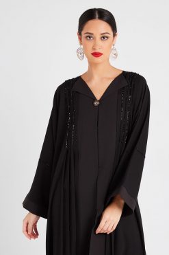 bsi3155 H 3 Front Open Black Abaya