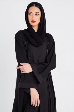 Front Open Black Abaya