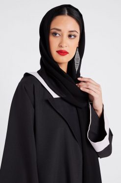 bsi3158 H 3 Front Open Crepe Abaya