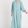 Blue Cotton Abaya