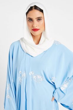 bsi3167 14 3 Blue Bisht Style Abaya