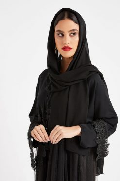 Lace Embellished Jalabiya