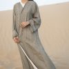 GREEN LINEN ABAYA