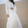 WHITE ABAYA WITH SLITS