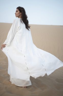 WHITE ABAYA WITH SLITS