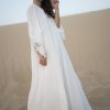 HANDWORK CHIFFON WHITE ABAYA 7 HANDWORK CHIFFON WHITE ABAYA