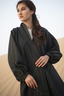 GREEN ABAYA WITH HANDWORK 4 MOIDES2010 2 GREEN ABAYA WITH HANDWORK