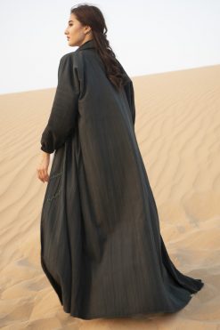 GREEN ABAYA WITH HANDWORK 5 GREEN ABAYA WITH HANDWORK
