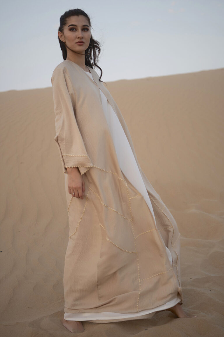 Beige Linen Abaya