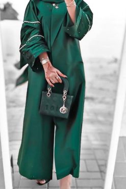 Green Tefta Abaya
