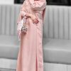 Pink Shimmer Abaya