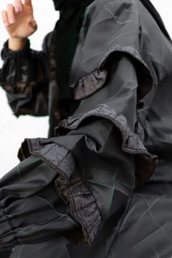 عباية بشت باللونين الأسود والأخضر 8 NAVY 000003 4 Black And Green Bisht Abaya