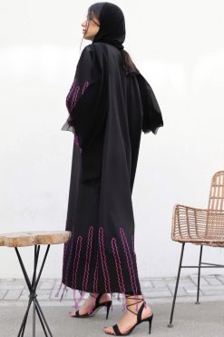 NAVY 000006 3 Rik Rak Black Abaya
