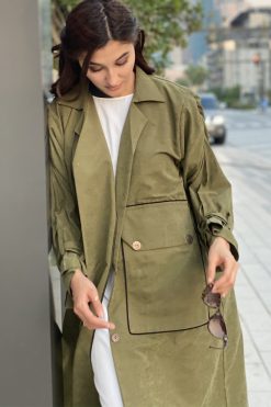 MOICT2002 4 Green Jacket Abaya