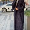 Navy Pleated Abaya