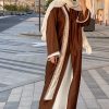 Brown Abaya with Embroidered Panel