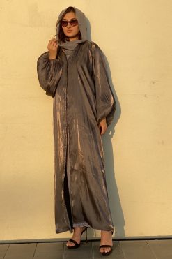 Grey Shimmer Abaya