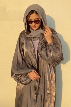 MOICT2007 3 Grey Shimmer Abaya