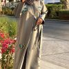 Embroidered Grey Abaya