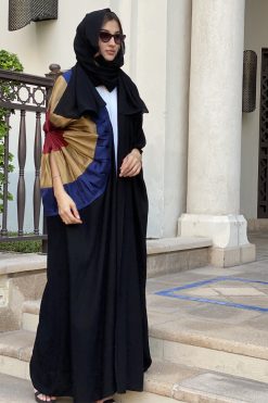 Frill Flower Shoulder Abaya