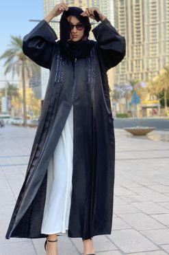 Shimmer Black Abaya