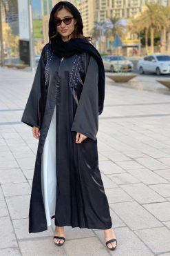 Shimmer Black Abaya