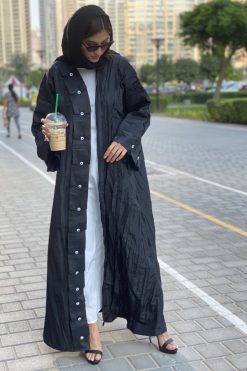 Black Pleated Teffta Abaya 6 MOICT2014 3 Black Pleated Teffta Abaya