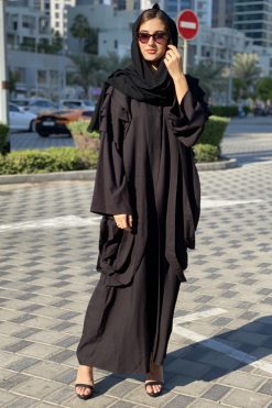 Black Frills Abaya