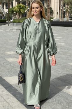Satin Full Set Abaya 8 MOIS 000001 4 Satin Full Set Abaya
