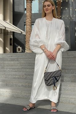 White Abaya Set