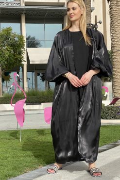 MOIS 000012 3 Black Abaya Set