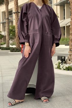 Muted Purple Abaya  Set