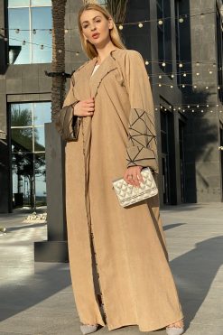 Beige Shamua Abaya 7 MOICH005 3 Beige Shamua Abaya