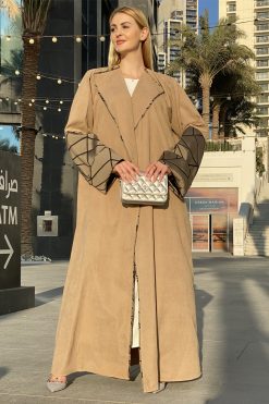 Beige Shamua Abaya 8 MOICH005 4 Beige Shamua Abaya