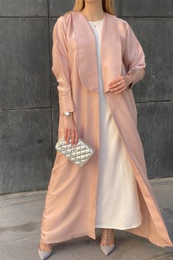 MOICH007 3 Pink Handwork Abaya Set