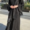 Striped Embroidered Abaya