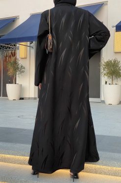MOICH013 3 Minimalistic Jacquard Abaya