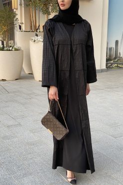 Wrinkled Embroidery Abaya 6 MOICH015 3 Wrinkled Embroidery Abaya