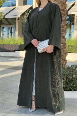 Handwork Olive Abaya 7 MOICH016 3 Handwork Olive Abaya