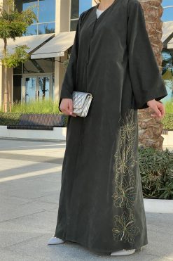 Handwork Olive Abaya 8 MOICH016 4 Handwork Olive Abaya
