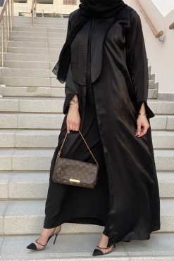 MOICH020 4 Shimmer Abaya set with Underdress & Sheila