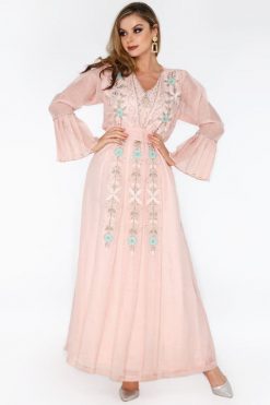 BLOSSOM Pink Jalabiya Dress