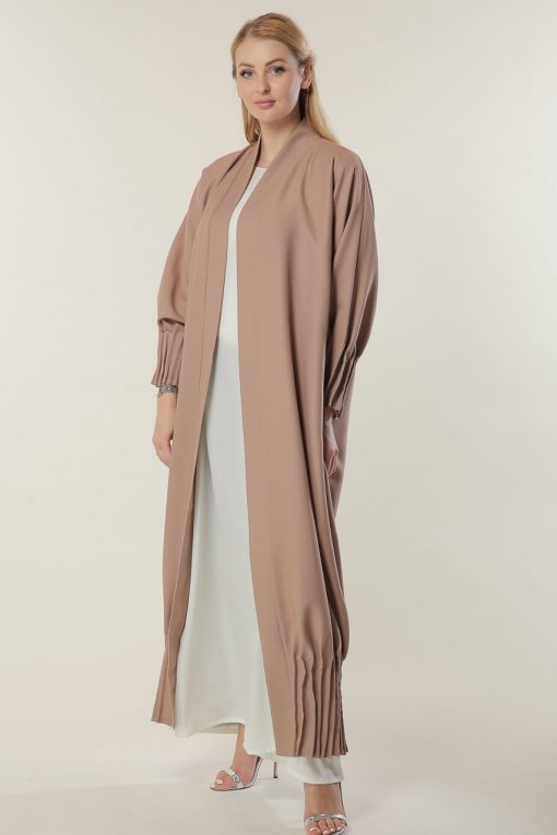 Beige Abaya with Pleates